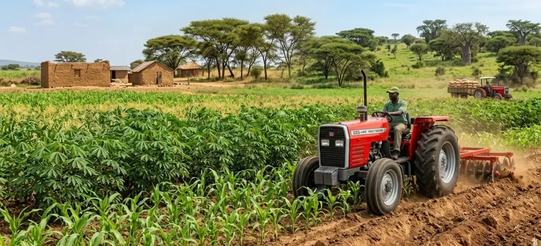 Tractor for Maize Cassava and Yam Farming in Ghana