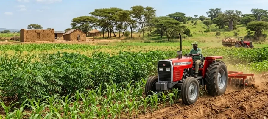 Tractor for Maize Cassava and Yam Farming in Ghana